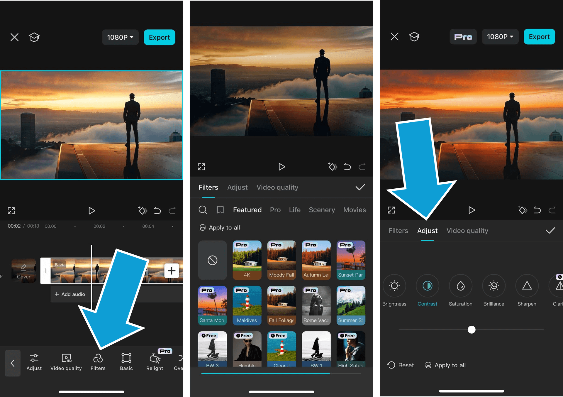 Adding LUTs as filters in the CapCut mobile app