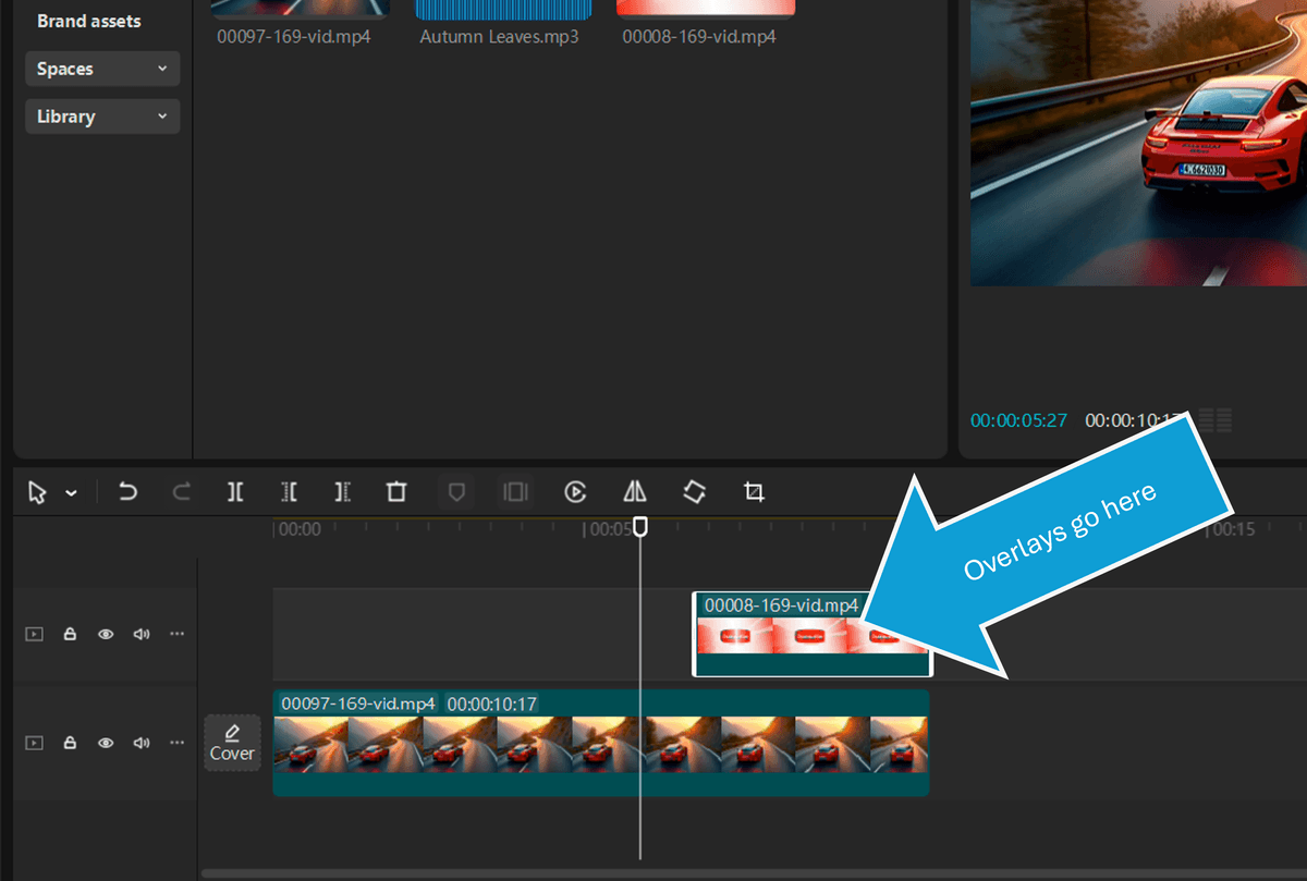 Adding a video overlay on CapCut desktop