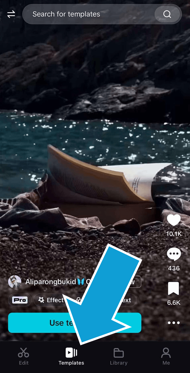 Using pre-made CapCut slow motion templates in the mobile app