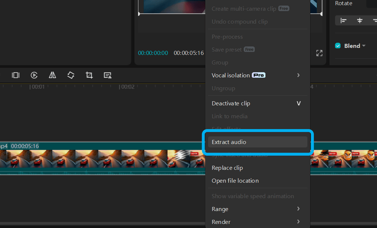 How to extract audio on CapCut PC