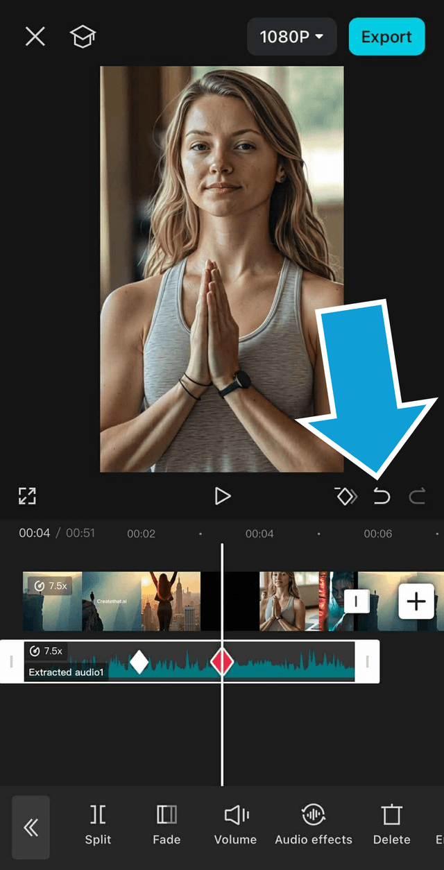 How to Undo audio extraction in CapCut