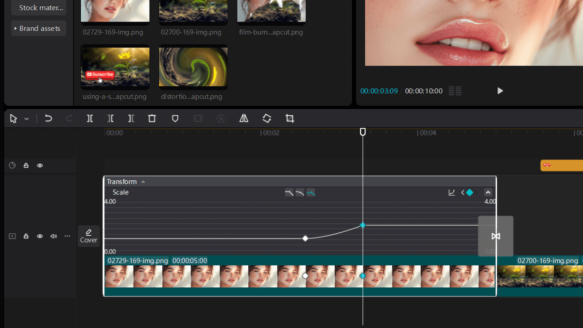 Showing keyframe animations on CapCut desktop