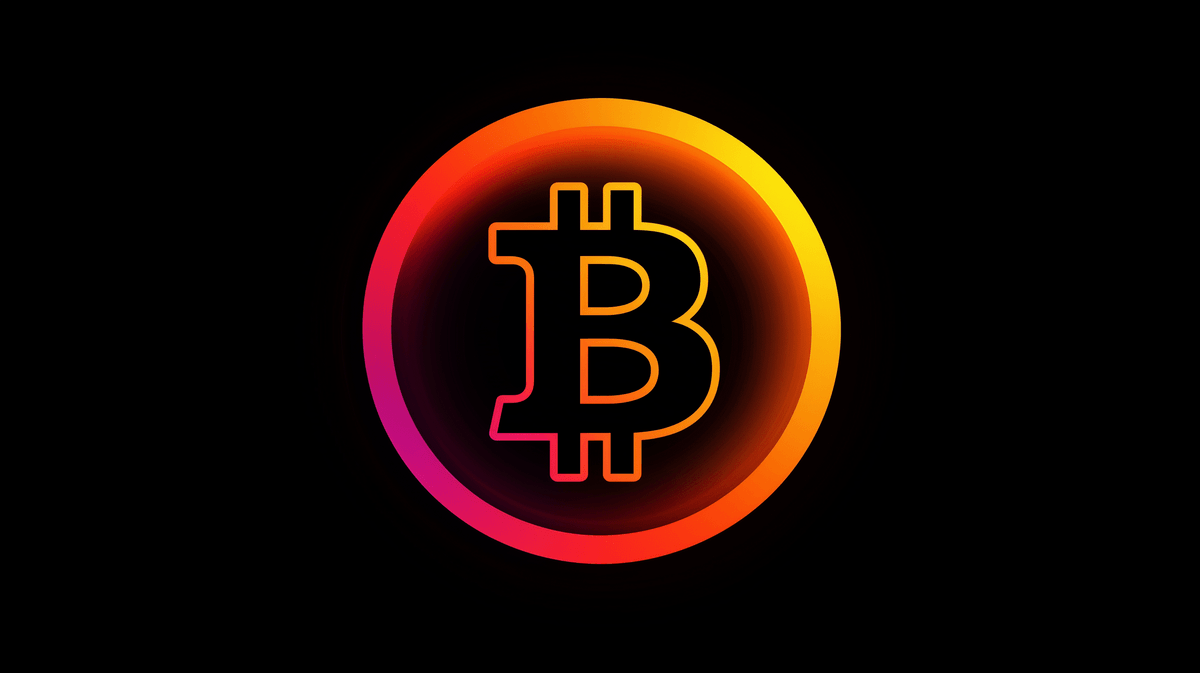 Bitcoin Logo over a black background