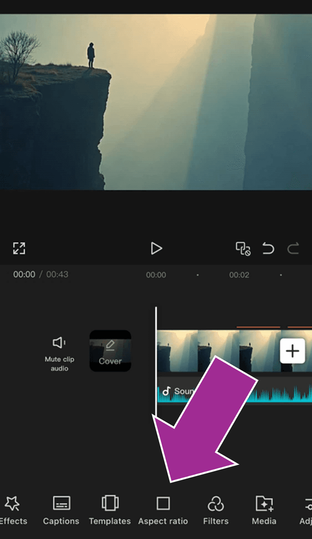 How to set your video's aspect ratio CapCut mobile video editing software