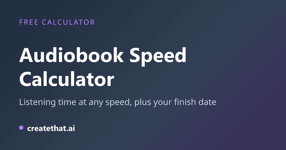 Audiobook Speed Calculator