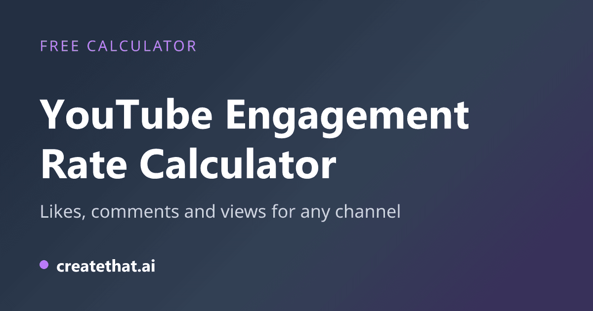 YouTube Engagement Rate Calculator