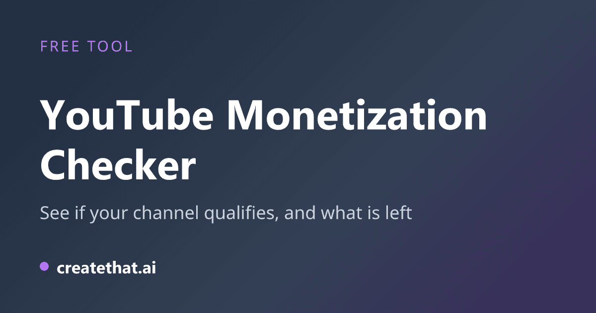 YouTube Monetization Checker