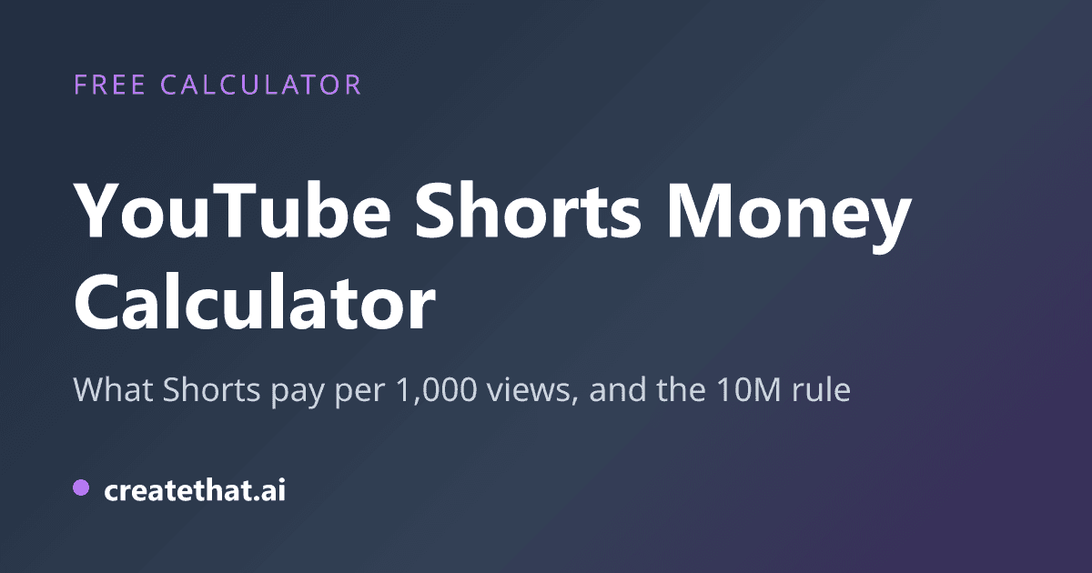 YouTube Shorts Money Calculator