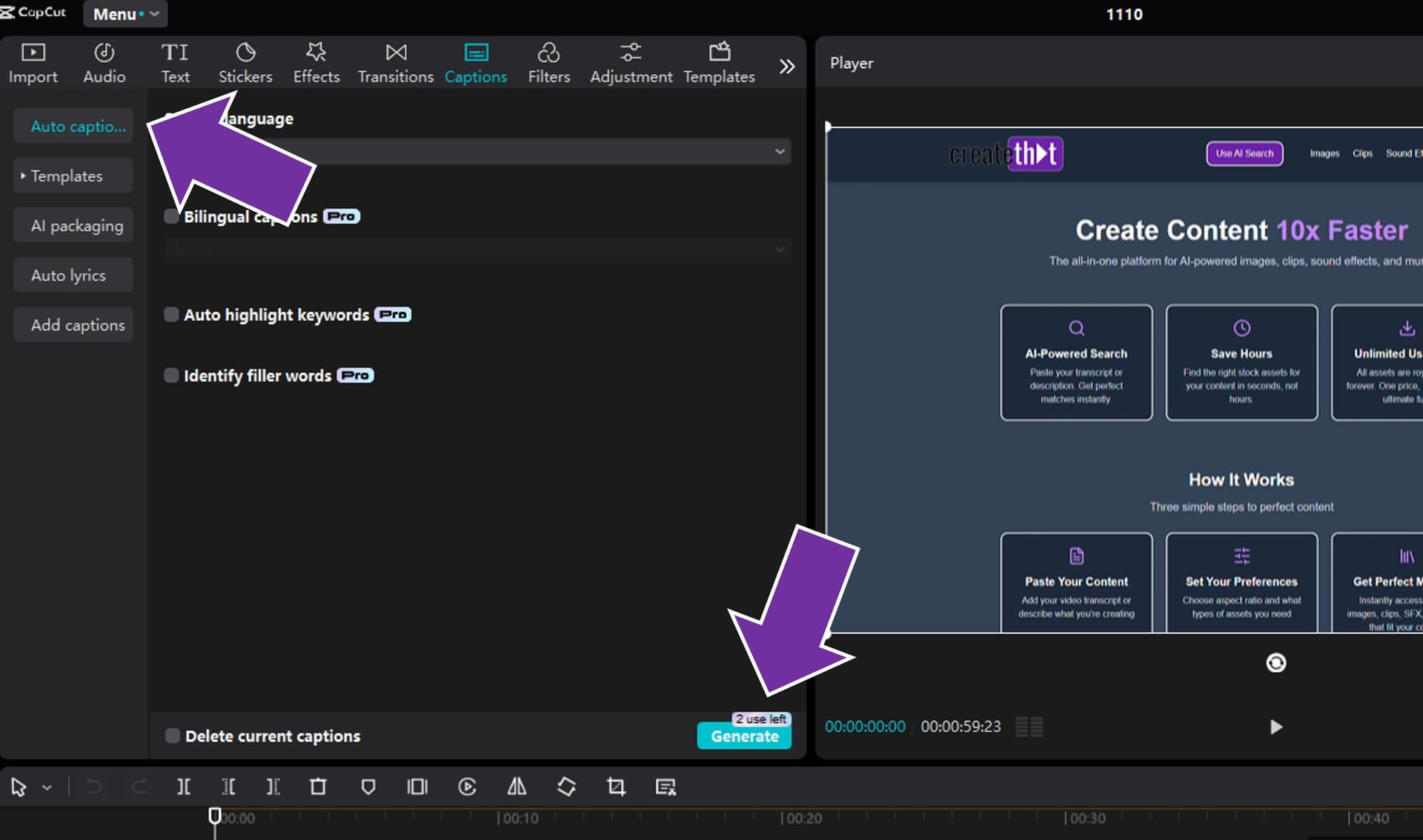 How to generate auto captions in CapCut