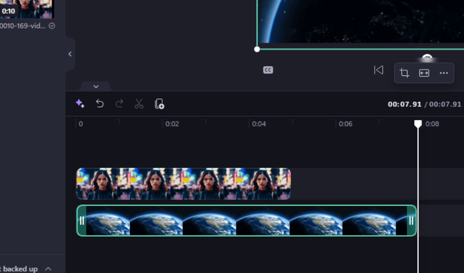 positioning assets for reference trimming in Clipchamp