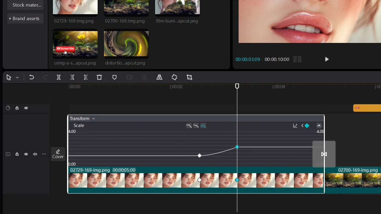 Showing keyframe animations on CapCut desktop
